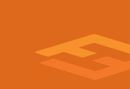 Logo on orange background